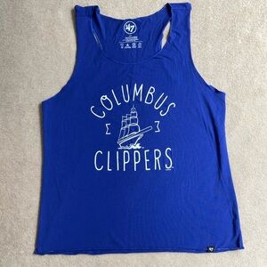 47 Blue and White Sleeveless Tank Top Columbus Clippers